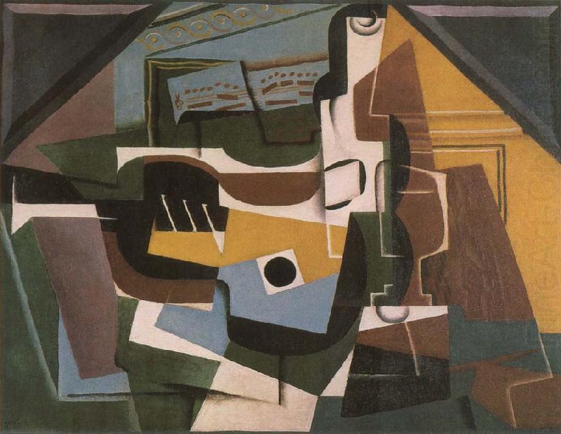 Guitar winebottle and cup, Juan Gris